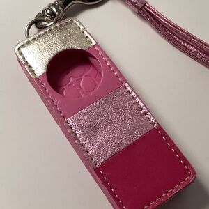 NWOT Coach Pink & Gold Metallic Leather IPod Shuffle Case